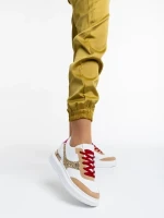 Samya fehér és aranyszínű női sport cipő  ökológiai bőrből