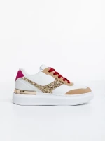 Samya fehér és aranyszínű női sport cipő  ökológiai bőrből