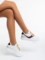 Samya fehér és piros női sport cipő  ökológiai bőrből