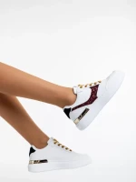 Samya fehér és piros női sport cipő  ökológiai bőrből