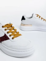 Samya fehér és piros női sport cipő  ökológiai bőrből