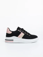 Sebrina fekete, női sport cipő, ökológiai bőrből