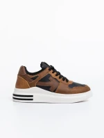 Sarika fekete és tevebarna női sport cipő ökológiai bőrből