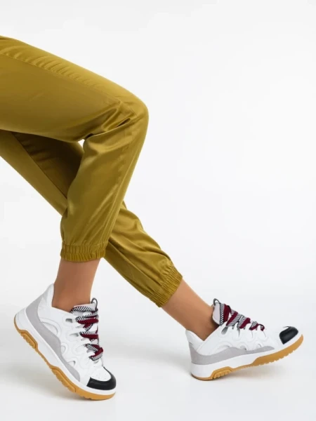 Angelien fekete fehér, női sport cipő,  ökológiai bőrből