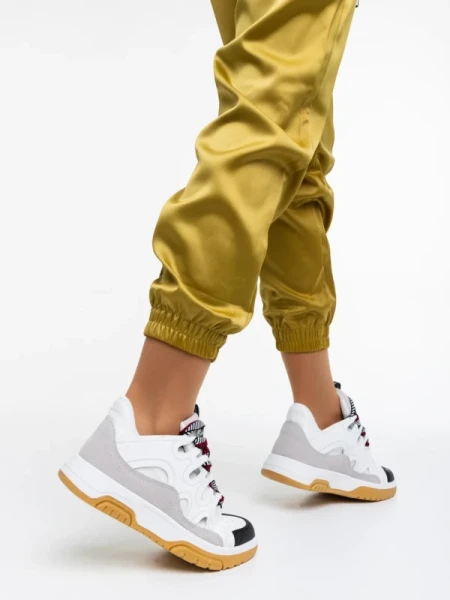 Angelien fekete fehér, női sport cipő,  ökológiai bőrből