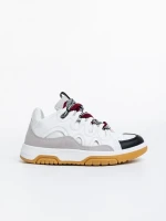 Angelien fekete fehér, női sport cipő,  ökológiai bőrből