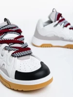 Angelien fekete fehér, női sport cipő,  ökológiai bőrből