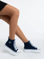 Yustina kék női tornacipő textil anyagból