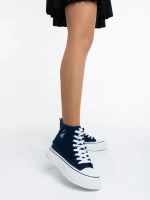 Yustina kék női tornacipő textil anyagból