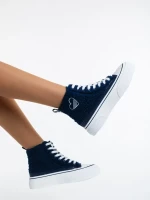 Yustina kék női tornacipő textil anyagból