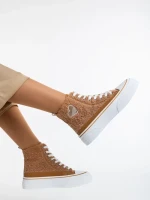 Yustina tevebarna női tornacipő textil anyagból