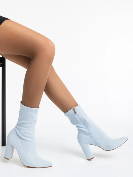 Annelies kék női csizma textil anyagból