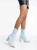 Annelies kék női csizma textil anyagból
