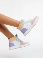 Saskia fehér és rózsaszín női sport cipő  ökológiai bőrből