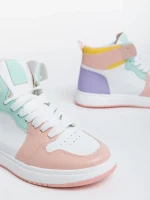 Saskia fehér és rózsaszín női sport cipő  ökológiai bőrből