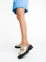 Nanette aranyszínű, női félcipő, ökológiai bőrből