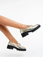 Nanette aranyszínű, női félcipő, ökológiai bőrből