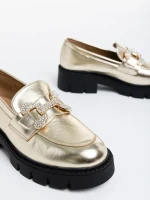 Nanette aranyszínű, női félcipő, ökológiai bőrből