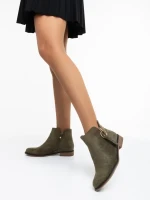Sharyl zöld női bokacsizma textil anyagból