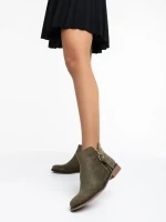 Sharyl zöld női bokacsizma textil anyagból
