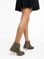 Sharyl zöld női bokacsizma textil anyagból
