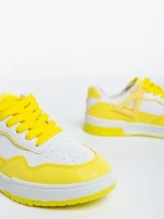 Milla fehér és sárga női sport cipő ökológiai bőrből