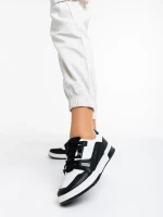 Aloysia fekete fehér női sport cipő ökológiai bőrből