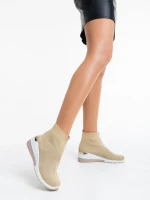 Maren bézs női sport cipő textil anyagból