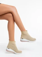 Maren bézs női sport cipő textil anyagból