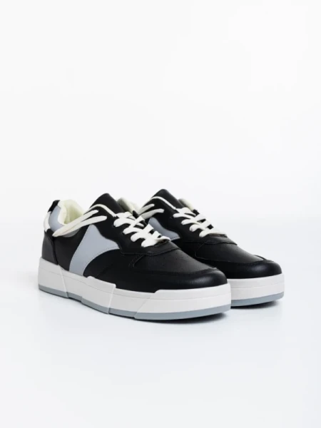 Verdell fekete férfi sport cipő ökológiai bőrből