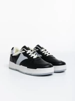 Verdell fekete férfi sport cipő ökológiai bőrből