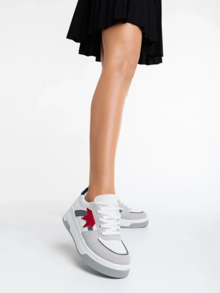 Anuja fehér női sport cipő ökológiai bőrből