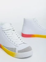 Kianna fehér és sárga, női sport cipő,  ökológiai bőrből