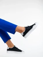 Giorgina fekete, női sport cipő,  ökológiai bőrből