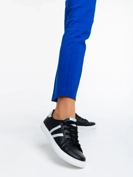 Virva fekete női sport cipő ökológiai bőrből