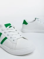 Virva fehér és zöld női sport cipő ökológiai bőrből