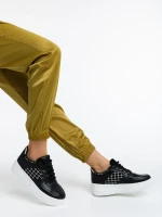 Doroteya fekete női sport cipő ökológiai bőrből