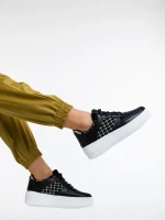 Doroteya fekete női sport cipő ökológiai bőrből