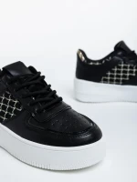 Doroteya fekete női sport cipő ökológiai bőrből