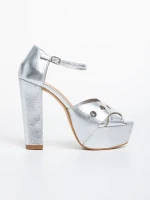 Genista ezüstszínű, női szandál, textil anyagból