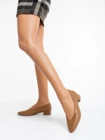 Parvina tevebarna női magassarkú cipő ökológiai bőrből