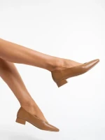 Parvina tevebarna női magassarkú cipő ökológiai bőrből