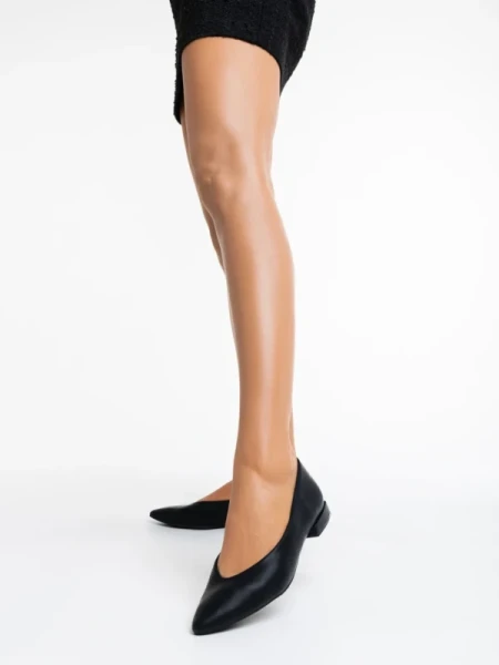 Ilinka fekete női balerina ökológiai bőrből