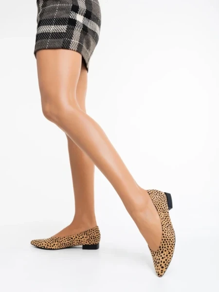 Ilinka leopárd mintás női balerina textil anyagból