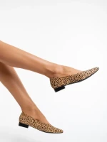 Ilinka leopárd mintás női balerina textil anyagból