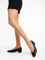 Parvina fekete női magassarkú cipő ökológiai bőrből