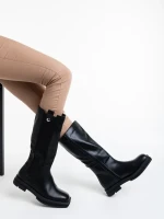 Nerita fekete női csizma ökológiai bőrből