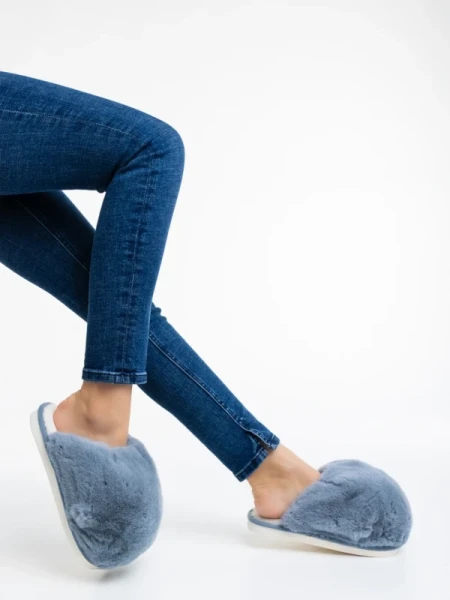 Donisha szürke, női papucs szintetikus szőrméből