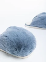 Donisha szürke, női papucs szintetikus szőrméből