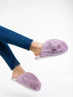 Donisha lila, női papucs szintetikus szőrméből